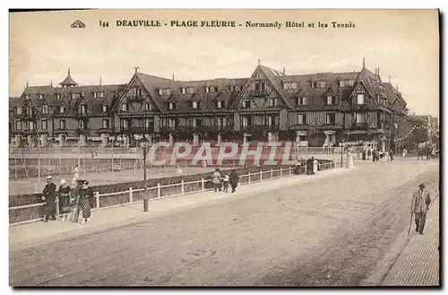 Cartes postales Deauville Plage fleurie normandy hotel et les tennis