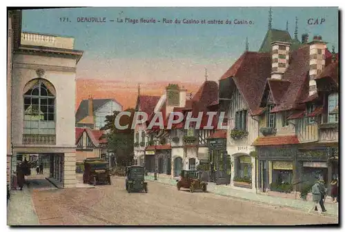 Cartes postales Deauville La Plage Fleurie Rue du Casino et entree du casino