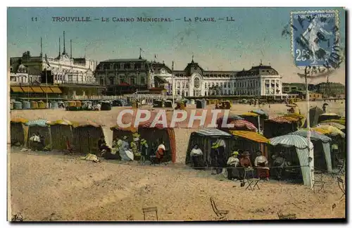 Ansichtskarte AK Trouville Le Casino Municipal La plage