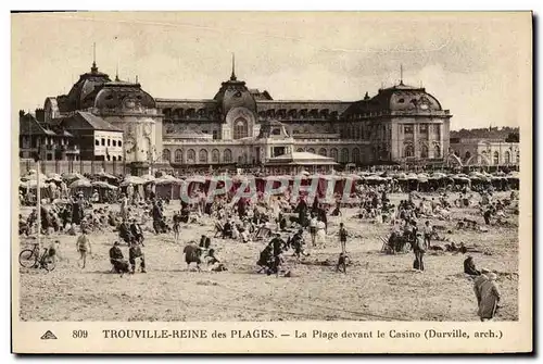 Ansichtskarte AK Trouville Reine des Plages La Plage Devant le Casino