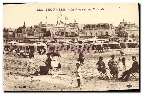 Cartes postales Trouville La Plage et ses Parasols