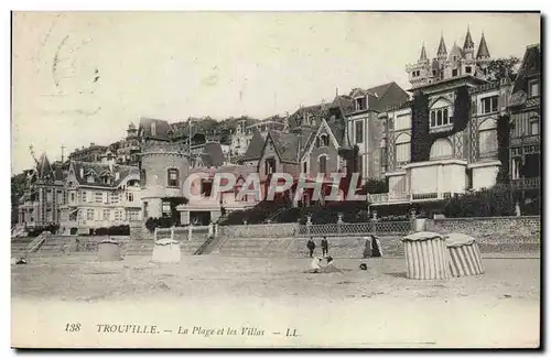 Cartes postales Trouville La Plage et les Villas