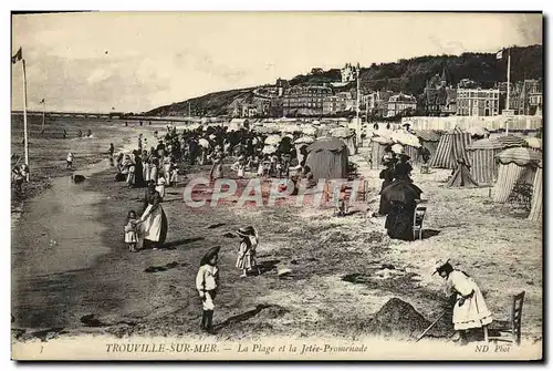 Cartes postales Trouville Sur Mer La Plage et la Jetee Promenade