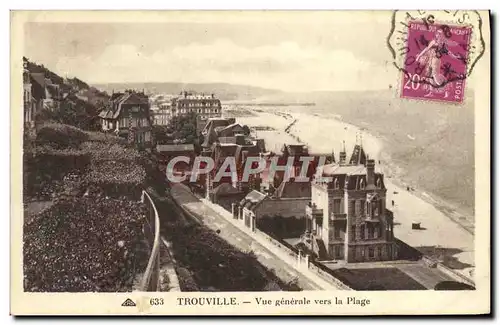 Cartes postales Trouville Deauville Vue Generale vers la plage