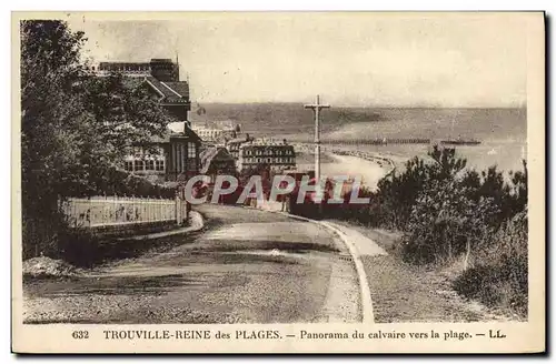 Ansichtskarte AK Trouville Reine des Plages Panorama du Calvaire Vers la Plage