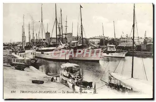 Cartes postales Trouville Deauville Le Bassin des Yachts Bateaux