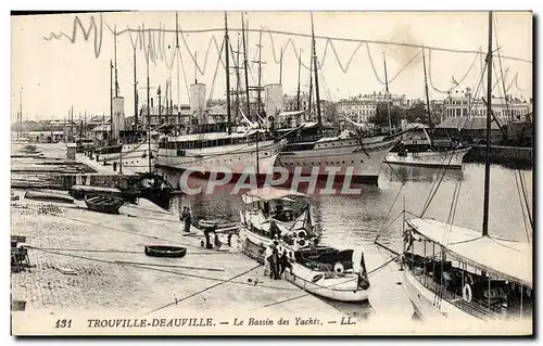 Cartes postales Trouville Deauville Le Bassin des Yachts Bateaux