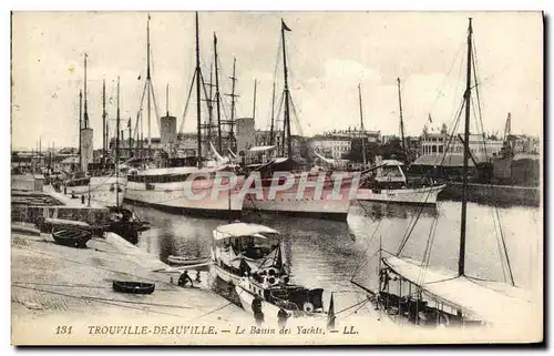 Cartes postales Trouville Deauville Le Bassin des Yachts Bateaux