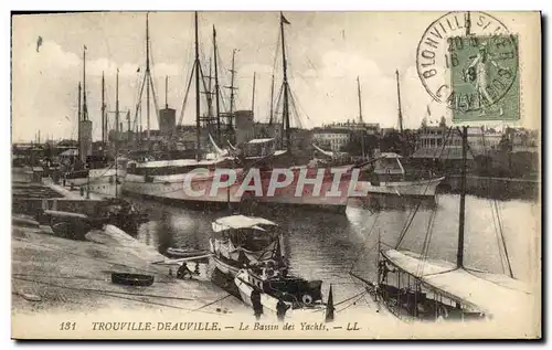 Cartes postales Trouville Deauville Le Bassin des Yachts Bateaux