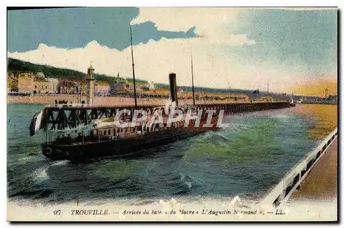 Cartes postales Trouville Arrivee du bateau du Havre Augustin Normand