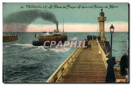 Cartes postales Trouville Le depart du Bateau du Havre