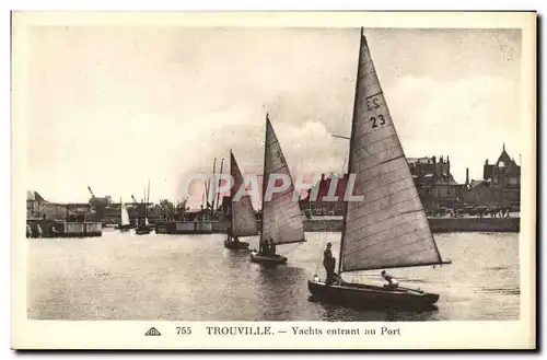 Ansichtskarte AK Trouville Yachts entrant au Port