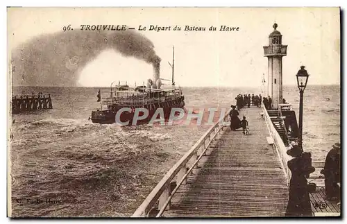 Ansichtskarte AK Trouville Le Depart du Bateau du Havre