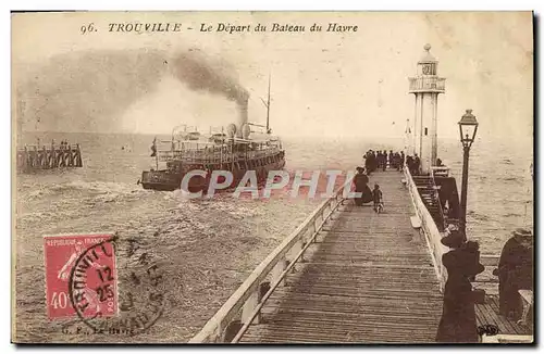 Ansichtskarte AK Trouville Le Depart du Bateau du Havre