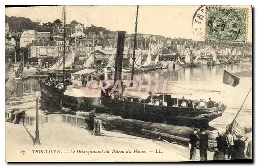 Cartes postales Trouville Le Depart du Bateau du Havre Bateau