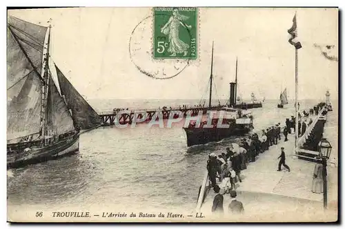 Cartes postales Trouville L'Arriviee du Bateau du Havre