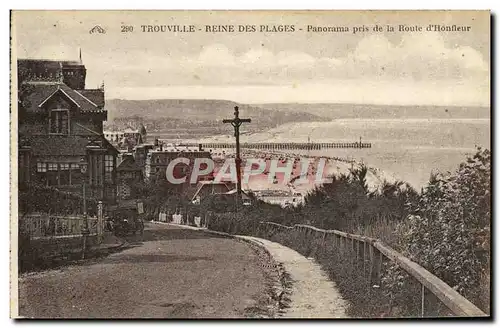 Ansichtskarte AK Trouville Reine Des Plages Panorama Pris de la Route d&#39Honfleur