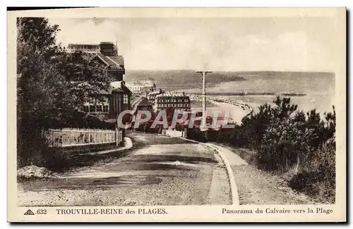 Ansichtskarte AK Trouville Reine des Plages Panorama du calvaire vers la plage