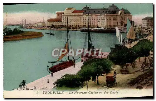 Ansichtskarte AK Trouville Le nouveau Casino vu des quais Bateaux