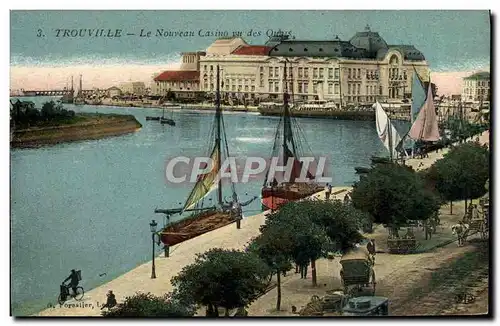 Ansichtskarte AK Trouville Le nouveau Casino vu des quais Bateaux