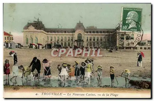 Cartes postales Trouville Le Nouveau Casino vu de la plage Enfants