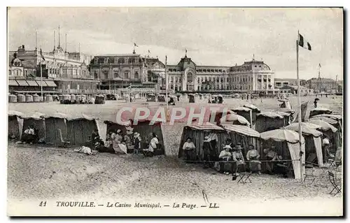 Ansichtskarte AK Trouville Le Casino municipal La Plage