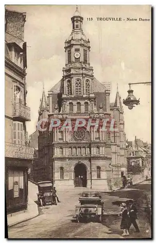 Cartes postales Trouville L&#39Eglise Notre Dame de Bon Secours Automobile