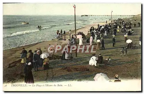 Cartes postales Trouville La Plage a L'Heure du Bain