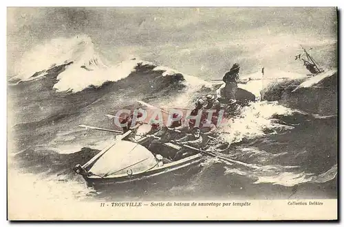 Cartes postales Trouville Sortie du Bateau de Sauvetage Par Tempete