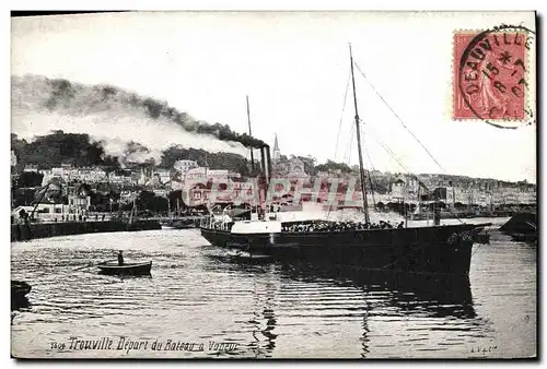 Cartes postales Trouville Depart du Bateau a vapeur