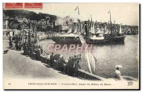 Cartes postales Trouville L'Avant Port Depart du Bateau du Havre