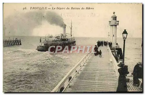 Cartes postales Trouville L'Avant Port Depart du Bateau du Havre