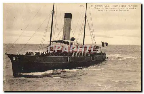 Cartes postales Trouville Reine des Plages L&#39Augsutin Normand faisant le service entre le Havre et Trouville