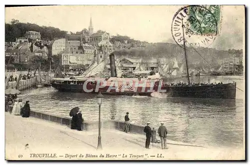 Cartes postales Trouville Depart du bateau du havre La Touques