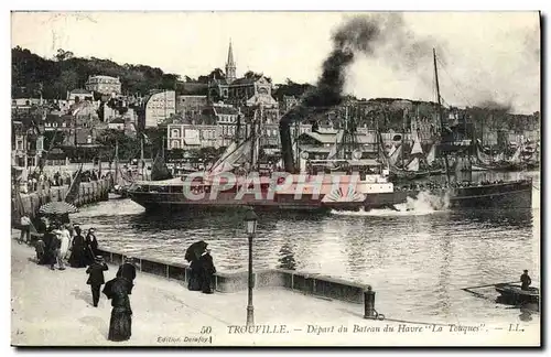 Cartes postales Trouville Depart du bateau du havre La Touques