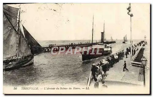 Cartes postales Trouville L&#39Arrivee du bateau du havre