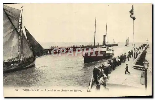 Cartes postales Trouville L'Arrivee du bateau du havre