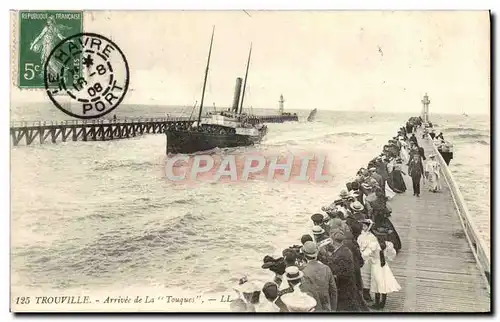 Cartes postales Trouville Arrivee de la Touques Bateau