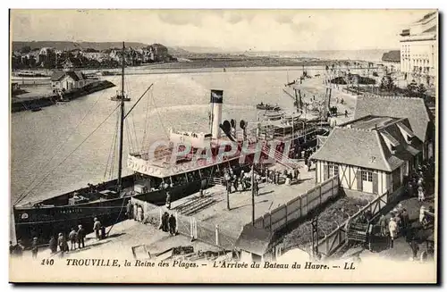 Cartes postales Trouville La reine des plages L&#39arrivee du bateau du havre