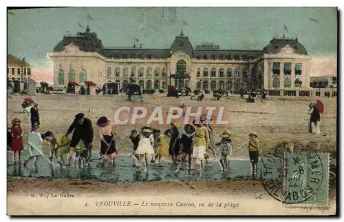 Cartes postales Trouville Le nouveau casino vu de la plage Enfants
