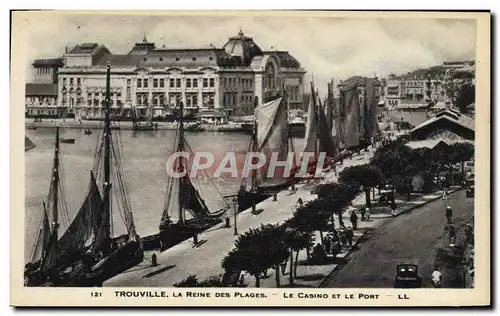 Ansichtskarte AK Trouville La reine des plages le casino et le port Bateaux