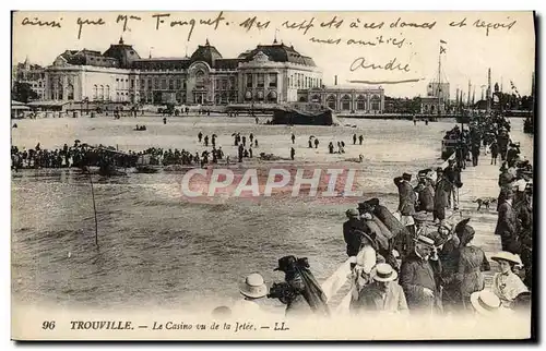 Ansichtskarte AK Trouville Le casino vu de la jetee Hydravion Avion