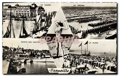 Moderne Karte Trouville Casino Piscine Bassin des yachts