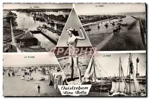 Cartes postales moderne Ouistreham Riva Bella La plage Le port Le canal Pin up