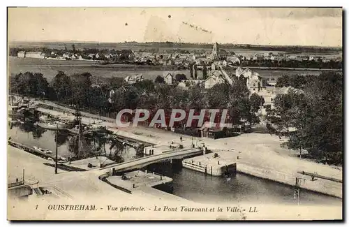 Cartes postales Ouistreham Vue generale le pont tournant et la ville