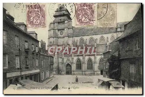 Cartes postales Pont L&#39Eveque La place de l&#39eglise