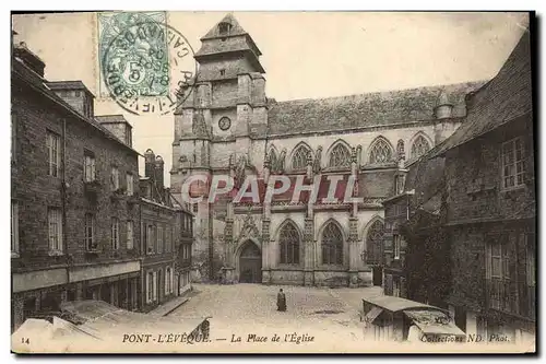 Cartes postales Pont L&#39Eveque La place de l&#39eglise