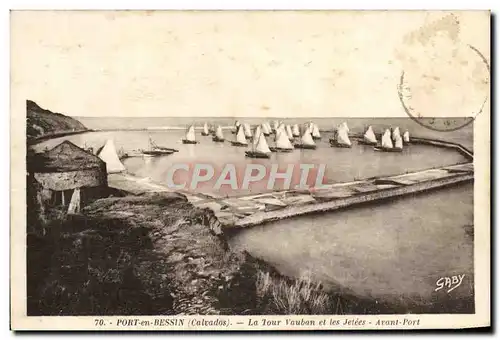 Cartes postales Pont L'Eveque La Tour vauban et les jetees Avant port Bateaux