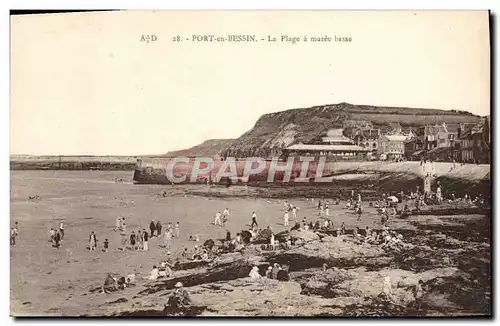 Cartes postales Port En Bessin La plage a maree basse