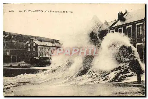 Ansichtskarte AK Port En Bessin La tempete du 21 fevrier